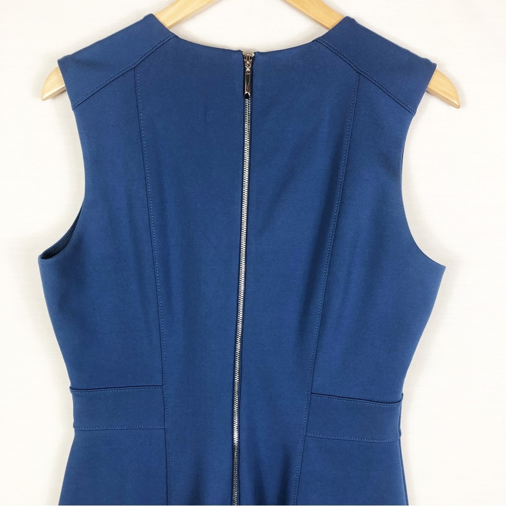 White House Black Market WHBM Seamed Sheath Pencil Dress | Blue | Size 8 - Picture 8 of 10
